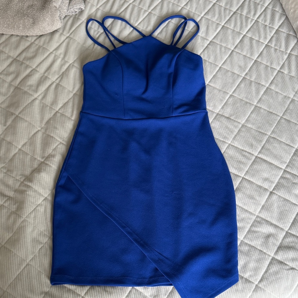 Sequin Hearts Royal Blue Strappy Mini Dress
